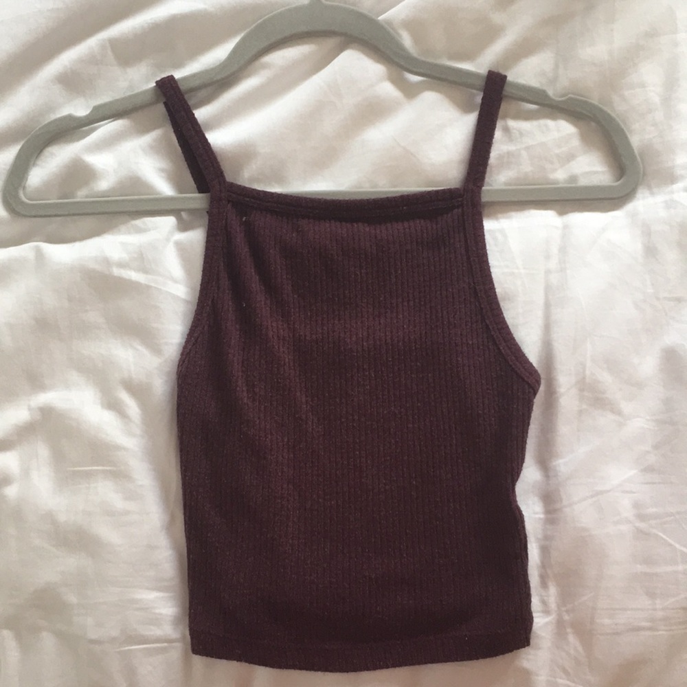 Burgundy halter tank top